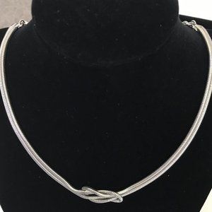 Silver Knot Snake Chain Necklace